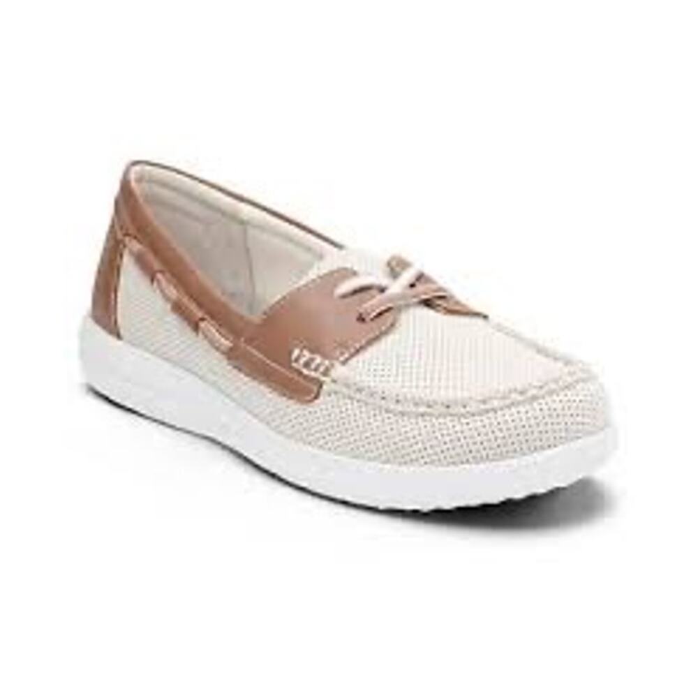 Cloud Steppers by Clarks US 9 Brown Leather Cream  Step Glow Lite Loafers Shoes